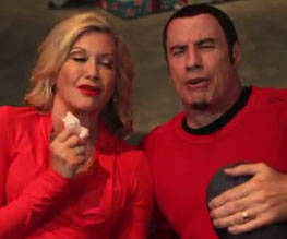 John Travolta and Olivia Newton-John on Xmas rampage