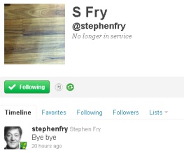 Stephen Fry has worst weekend ever