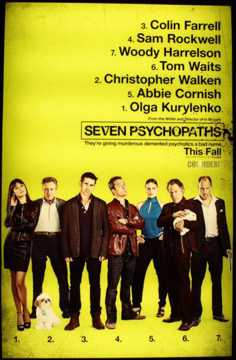 First poster for Martin McDonagh’s Seven Psychopaths