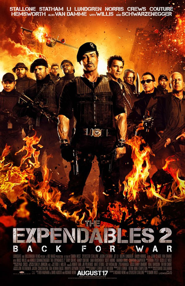 New poster for The Expendables 2 is flamey